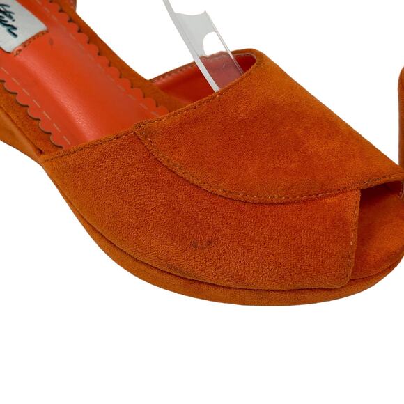 Lulu Hun London Vegan Suede Retro Wedge Sandals Size UK 4.5 US 6.5 - Picture 6 of 10